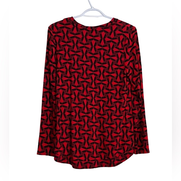 41. LIZ CLAIBORNE Knit Top - Red & Black - Size Sm - Picture 2 of 5